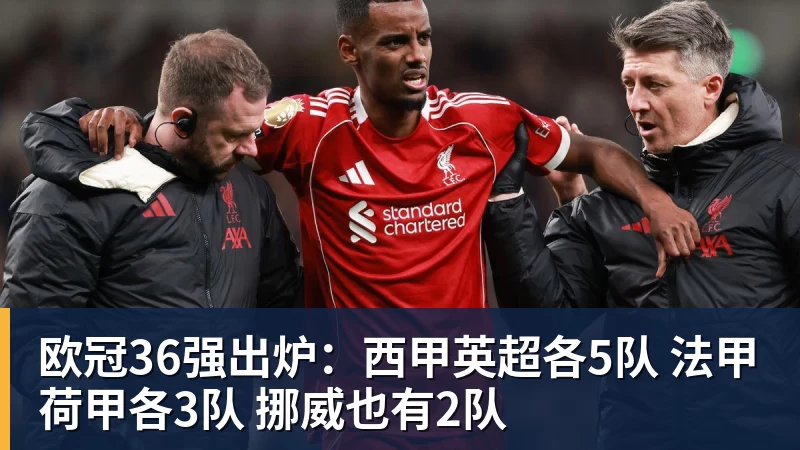 欧冠36强出炉：西甲英超各5队 法甲荷甲各3队 挪威也有2队